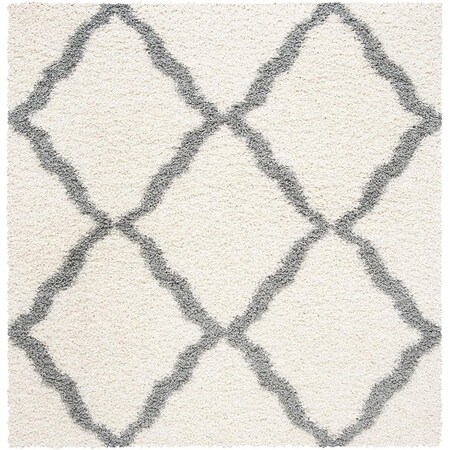 Safavieh 4 x 4 ft. SGD-Dallas Shag Square Area Rug; Ivory & Grey SGDS257F-4SQ